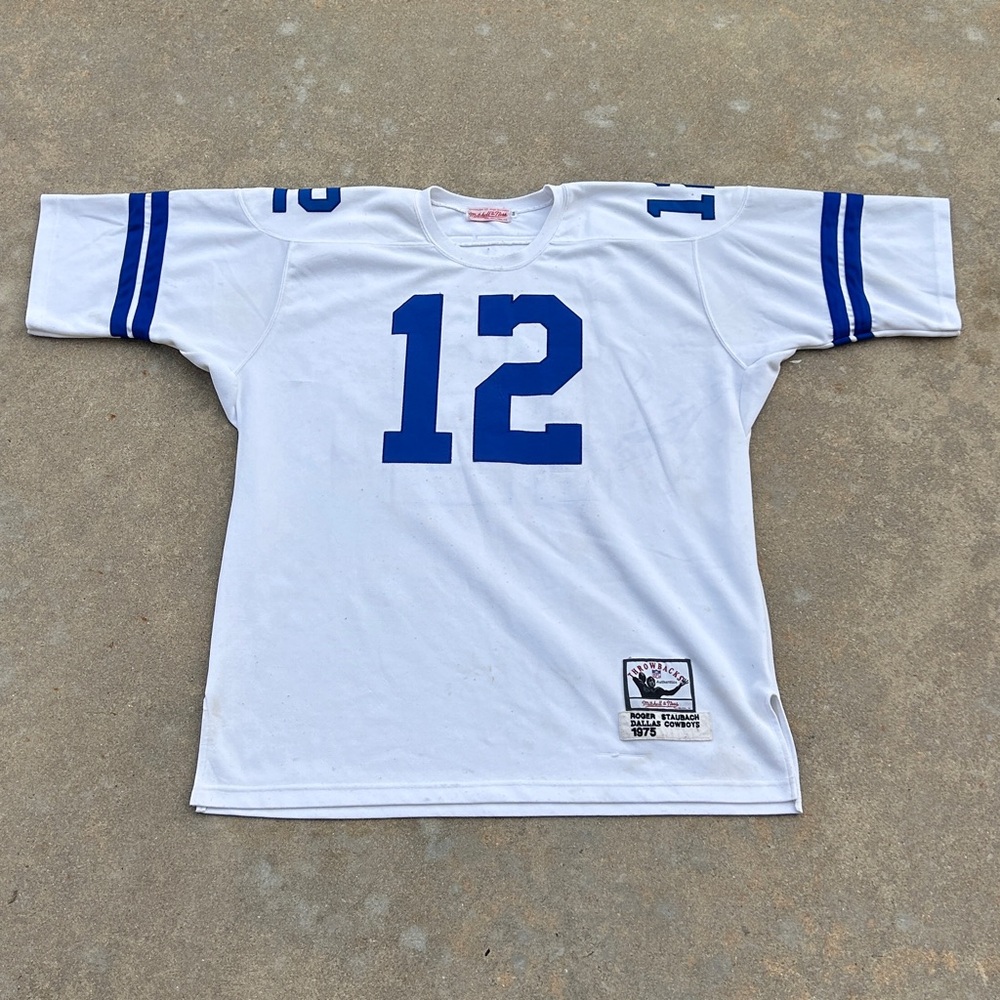 Mitchell & Ness Throwback 1975 Rodger Staubach NFL Dallas Cowboys Jersey Size 54